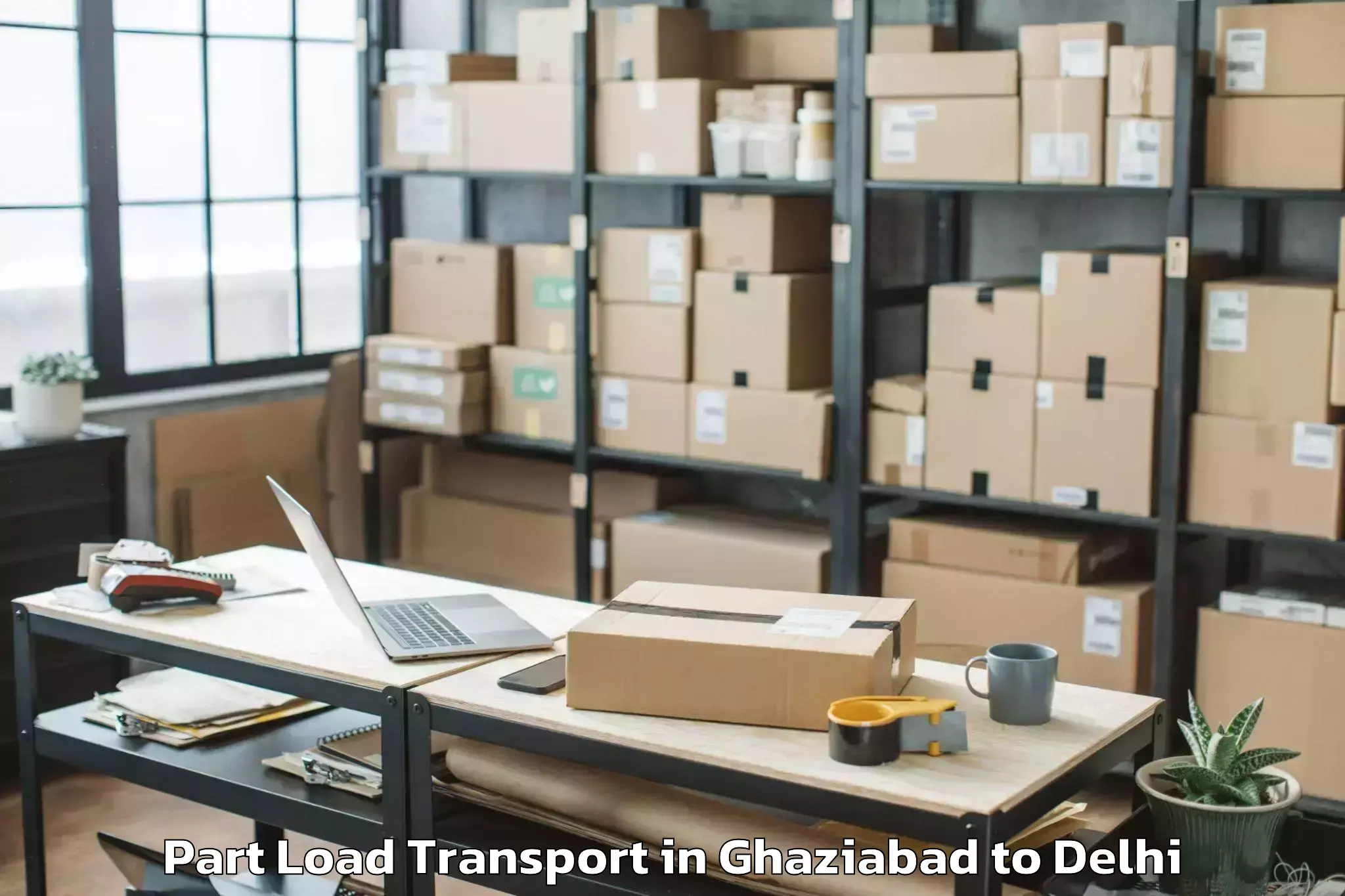 Book Ghaziabad to Parsvnath Mall Azadpur Part Load Transport Online